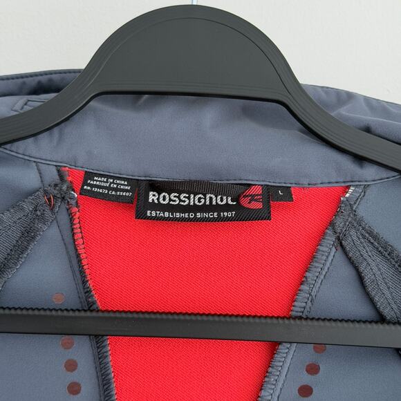 Rossignol Jacket Mens Large Gray Red Soft Shell Hike Ski Running Full Zip - Picture 13 of 15